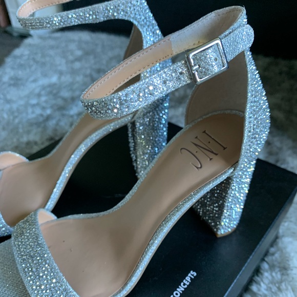 INC Silver Bling Heels - Picture 4 of 10